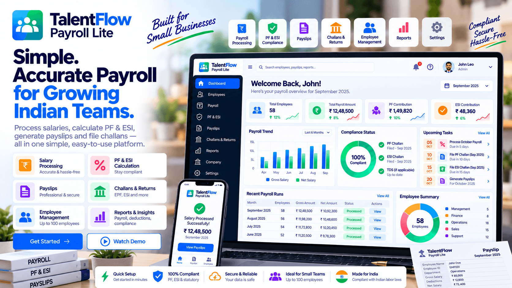 TalentFlow Payroll Lite