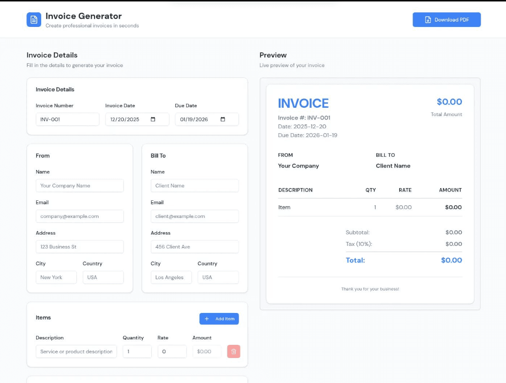InvoiceCraft – Smart Invoice Generator screenshot 1