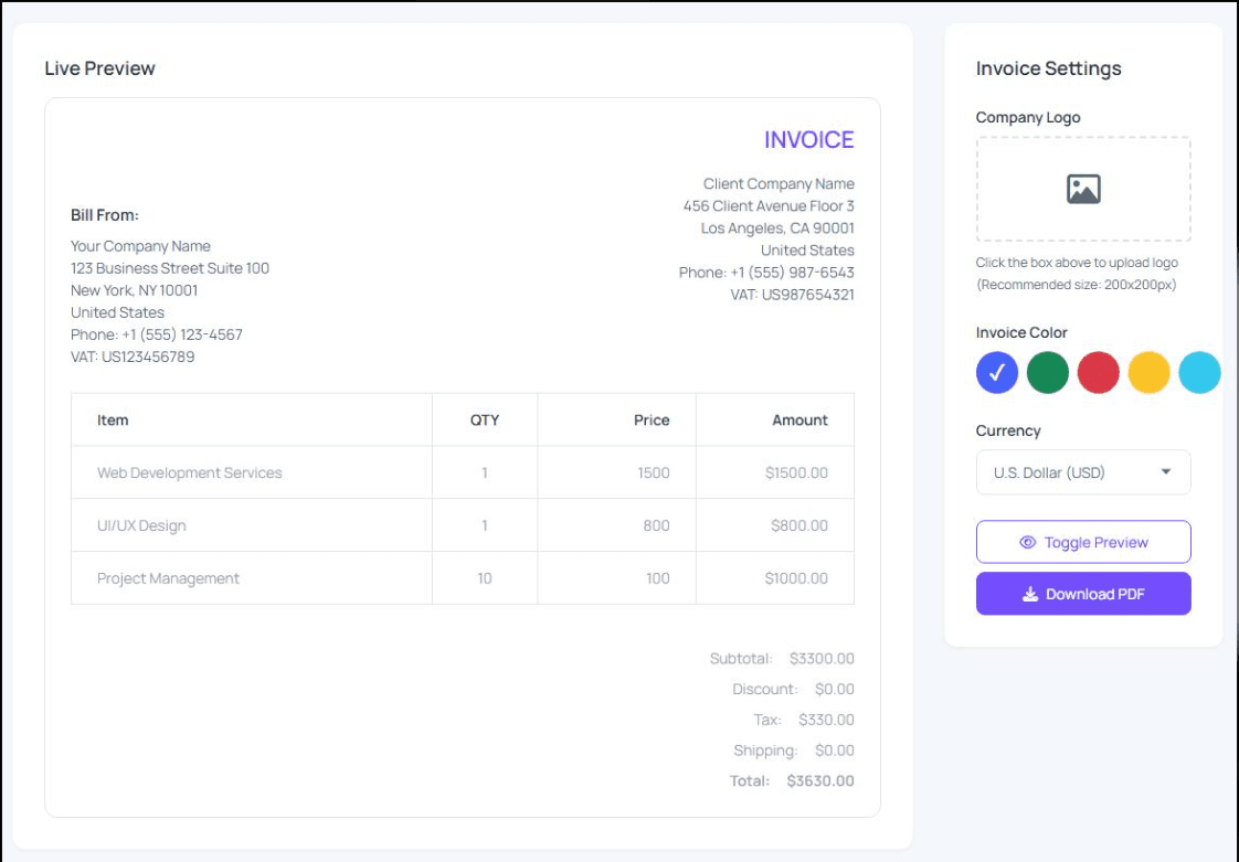 InvoiceCraft – Smart Invoice Generator screenshot 2